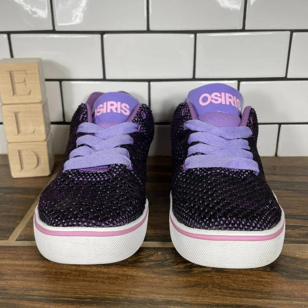 Osiris Coletta Youth Girl's Size 1 Shoes Purple Mesh Low Top Skater Sneakers
